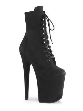 Pleaser Black Lace-Up Platform Ankle Boot (Flamingo-1020FS)